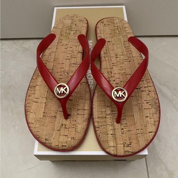 Michael Michael Kors red cork thong sandals. Size 11 Women - Picture 1 of 7